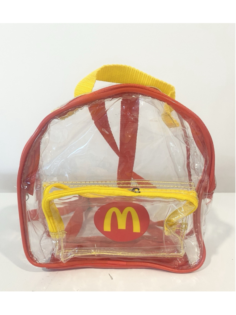 Vintage 2001 McDonald’s Clear Mini Backpack Y2K PVC Red Yellow Collectible